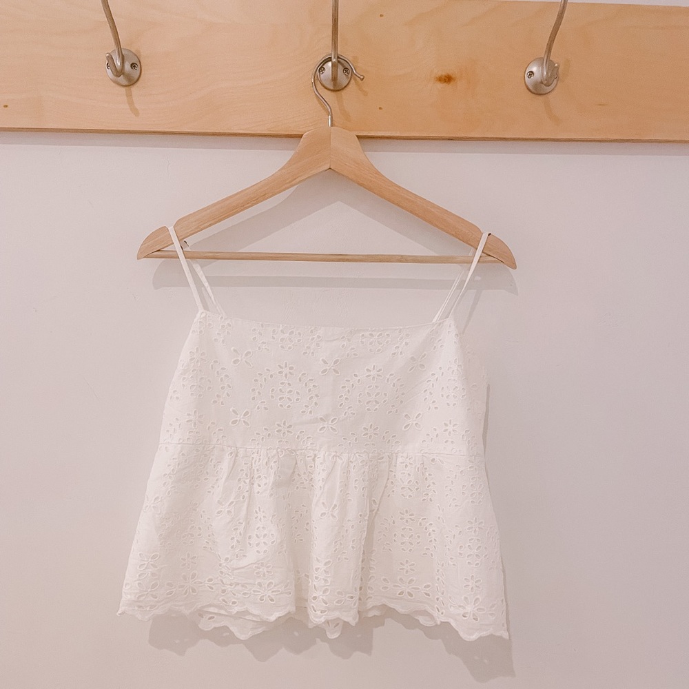 Abercrombie squareneck trapeze eyelet cami